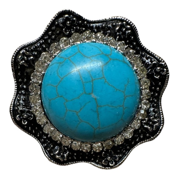 Turquoise Silver Bangle Bracelet - Picture 3 of 12